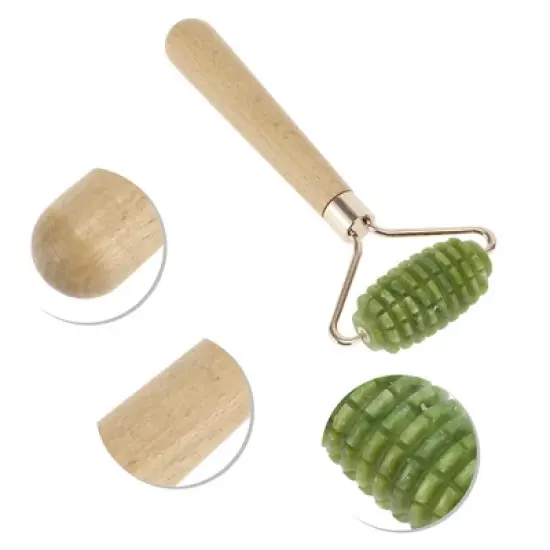 Unique Bargains Portable Single Thorn Head Facial Roller Green 1 Pc image {2}