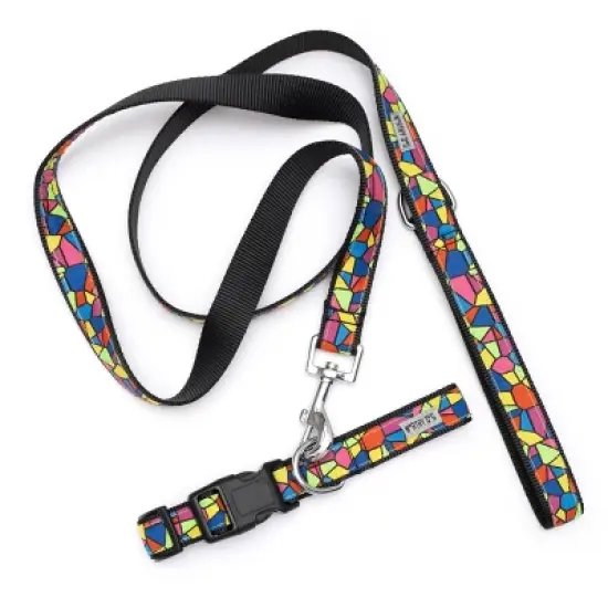 The Worthy Dog Stained Glass Adjustable Dog Collar image {1}