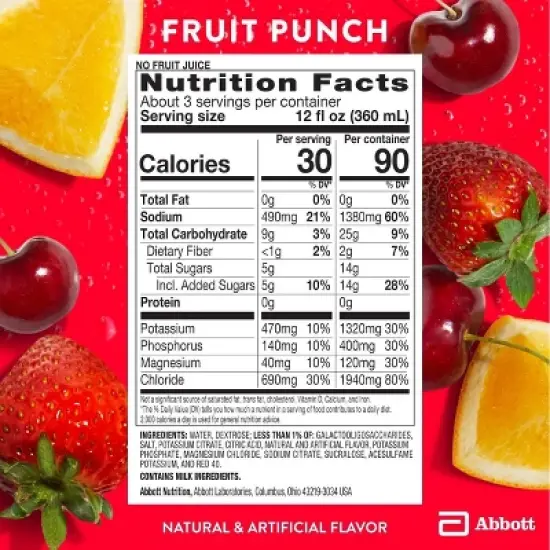 Pedialyte Sport Electrolyte Solution Hydration Drink - Fruit Punch - 33.8 fl oz image {6}