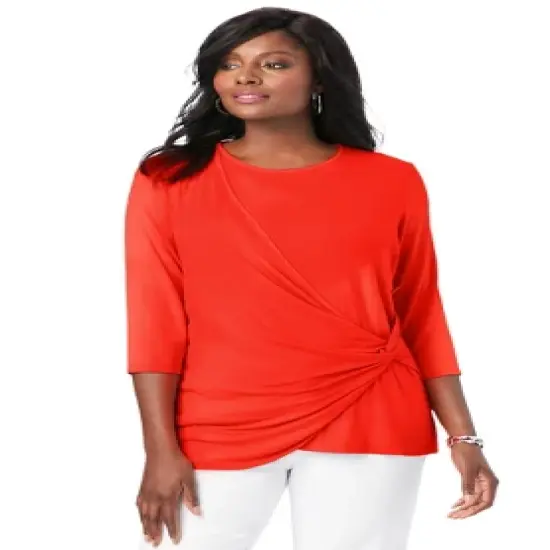 Jessica London Women&rsquo;s Plus Size Everyday Knit Side Knot Tee image {3}