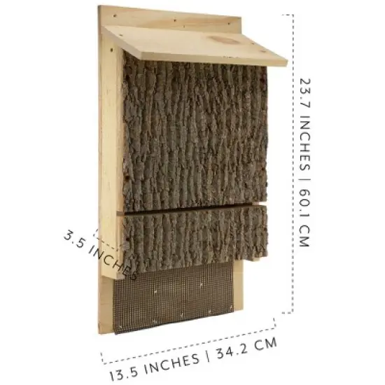 Uncle Dunkels Wooden Bat House; OBC Endorsed Rustic Handmade Bat Shelter Box image {2}