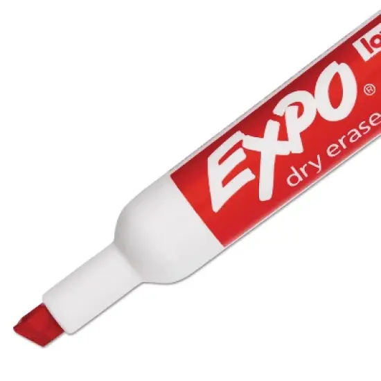 EXPO Low Odor Dry Erase Marker Chisel Tip Red Dozen 80002 image {4}
