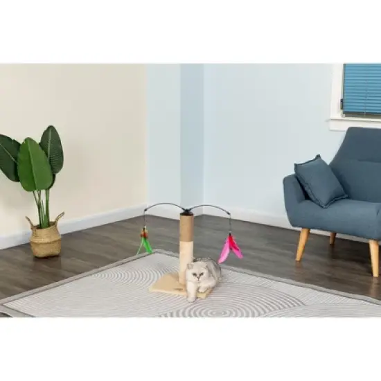 Everyday Value 19in Scratching Post with Interactive Hanging Toy image {2}