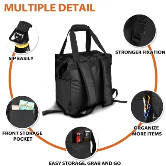 Tirrinia 36 Cans Backpack Coolers, Soft Sided Cooler with Front Ziiper Pockets and Side Pockets, Camping Essentials image {5}