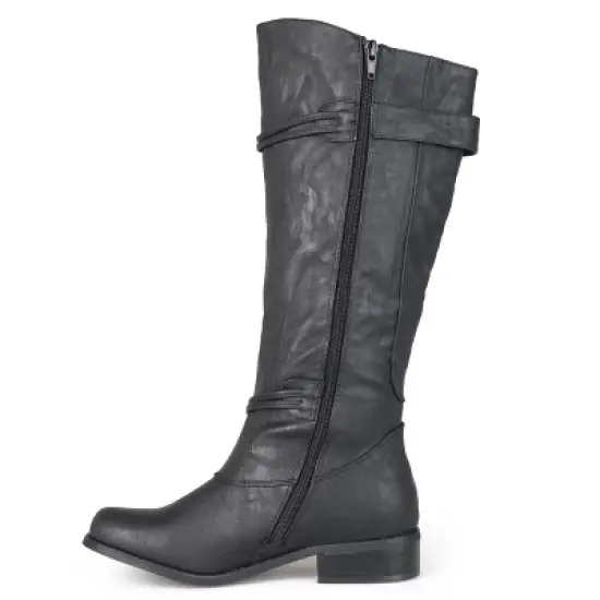 Journee Collection Womens Harley Stacked Heel Riding Boots image {1}