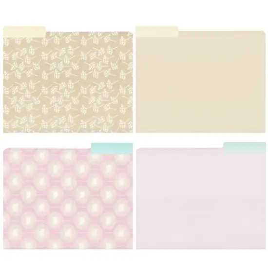 Paper Junkie 12-Pack Pastel Decorative File Folders for Women, Office, Classroom Supplies, Letter Size, 1/3 Cut Tabs, 11.5x9.5 In image {2}