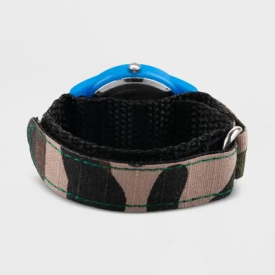 Kids' Red Balloon Dinosaur Time Teacher Hook and Loop Strap Watch - Olive Green image {1}