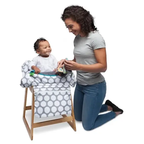 Boppy Preferred Shopping Cart and Restaurant High Chair Cover - Gray Jumbo Dots image {14}