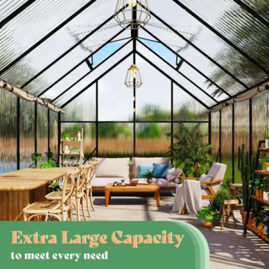 AMERLIFE Polycarbonate Greenhouse for Outdoors, Walk-in Design with Aluminum Frame image {2}