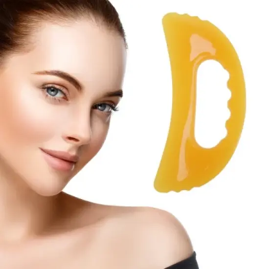 Unique&nbsp;Bargains Gua Sha Facial Massage Beauty Tool Yellow 1 Pc image {2}
