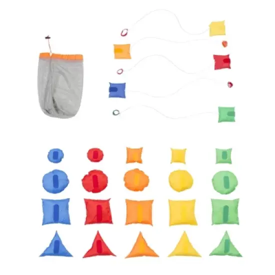 HearthSong Quick Snap Bean Bag Bungee Tossing and Sorting Game with Colorful Bags image {8}