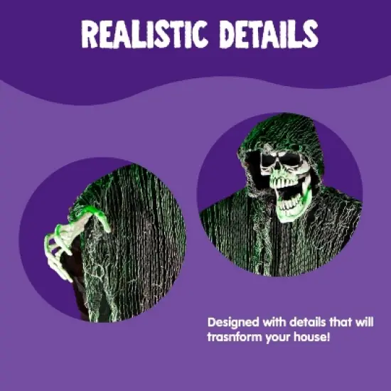 Joyfy 3 Pack Halloween Decoration Hanging Grim Reapers, Halloween Skeleton Flying Ghost D&eacute;cor Prop for Indoor Outdoor Use image {5}