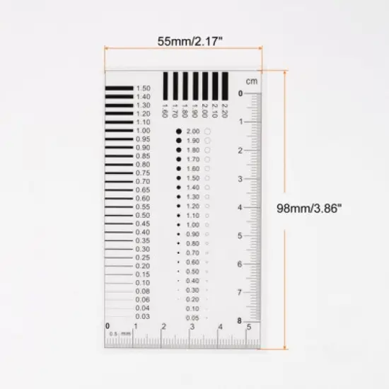 Unique Bargains High Precision SEC Size Estimation Chart Flaw Detection Film Rulers image {1}