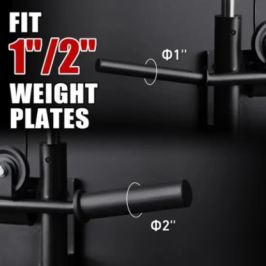 ER KANG Cable Station Wall Mount, Cable Machine with Dual Pulley System, LAT Pull-Down & LAT Row LAT Tower, Home Gym Cable Crossover(Red) image {3}