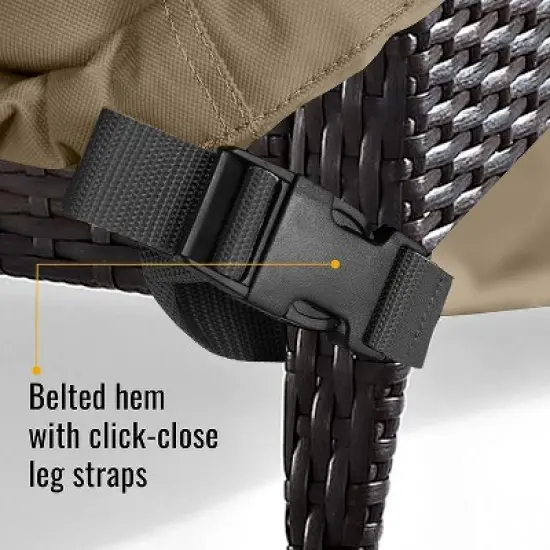 KHOMO GEAR Medium Patio Furniture Cover - Durable, Water-Resistant Outdoor Table & Chair Set Cover for Deck, Lawn, or Backyard Use - Brown image {3}