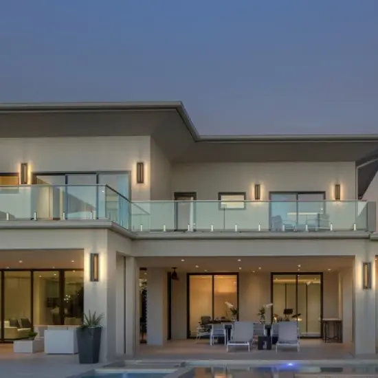 ALOADECOR H20 in Minimalist Modern Linear 23W Integrated LED  Outdoor Wall Sconce with Dusk to Dawn Sensor in Matte Black for Porch Patio image {2}