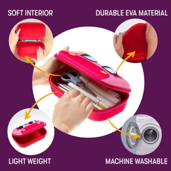 ZIPIT Beast Pencil Case, Pink Pony Pencil Box for Kids image {1}