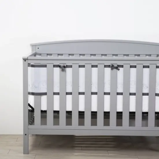 BreathableBaby Breathable Mesh Crib Liner - Deluxe Embroidered Collection - Elephants image {4}