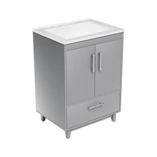 Hyleory 25" Modern Bathroom Vanity With Ceramic Basin, Undermount Sink Cabinet, Free Standing Storage Cabinet With Sink Combo Set image {12}