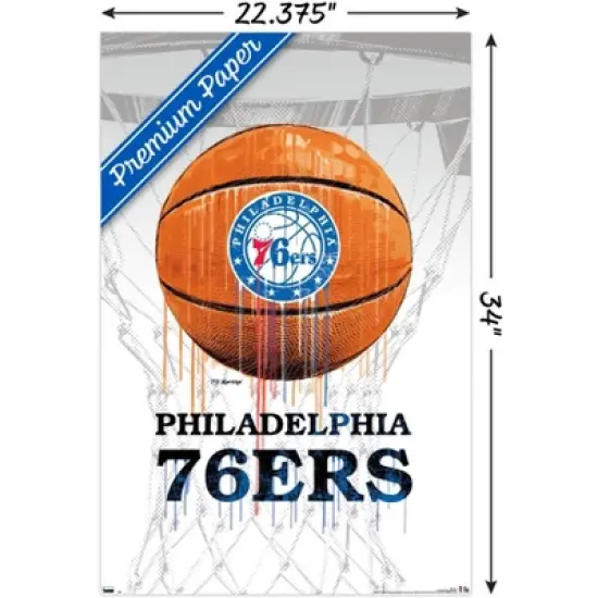 Trends International NBA Philadelphia 76ers - Drip Ball Unframed Wall Poster Prints image {2}