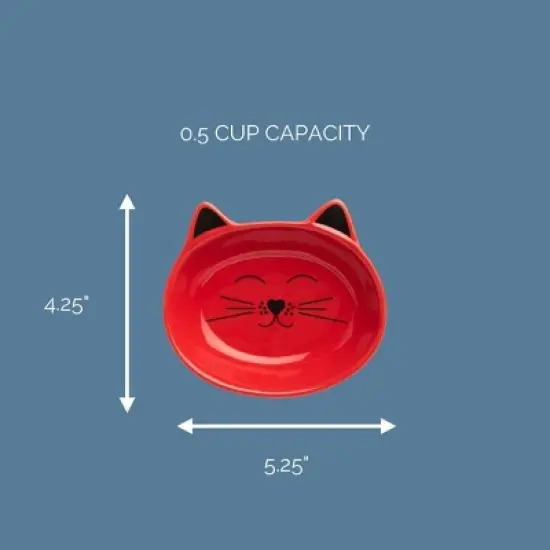 Park Life Designs 1c Oscar Dishes Cat Bowl - Red image {2}