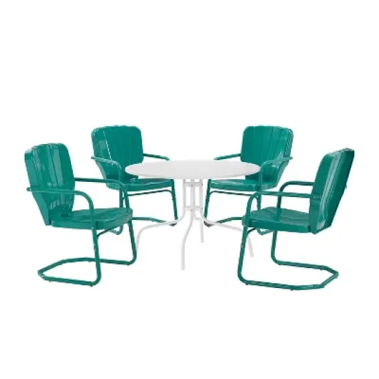 Ridgeland 5pc Outdoor Dining Set - Turquoise - Crosley image {5}