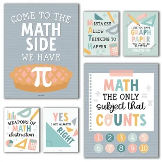 Hadley Designs Boho Math Bulletin Board Classroom Decor Posters, Set of 6 image {7}