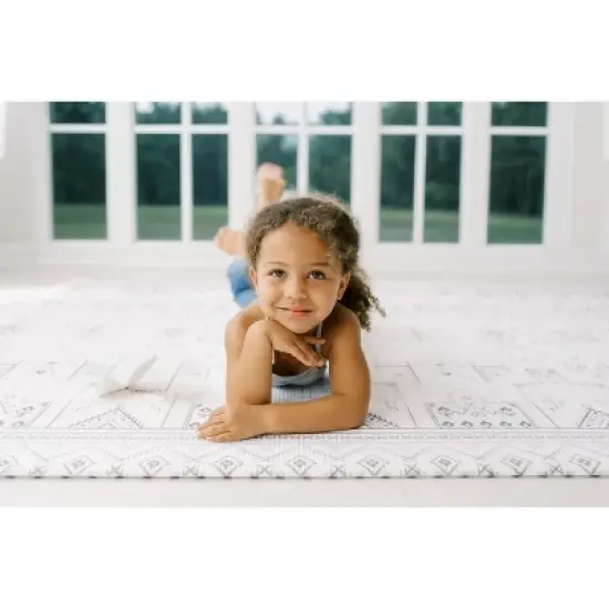 Wander & Roam Reversible Baby PlayMat - Large, Art Deco Inspired&nbsp;Design - Black and White image {3}