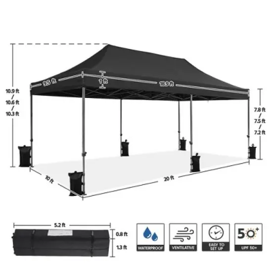 Yaheetech 10&times;20 FT Commercial Pop Up Canopy Tent image {2}