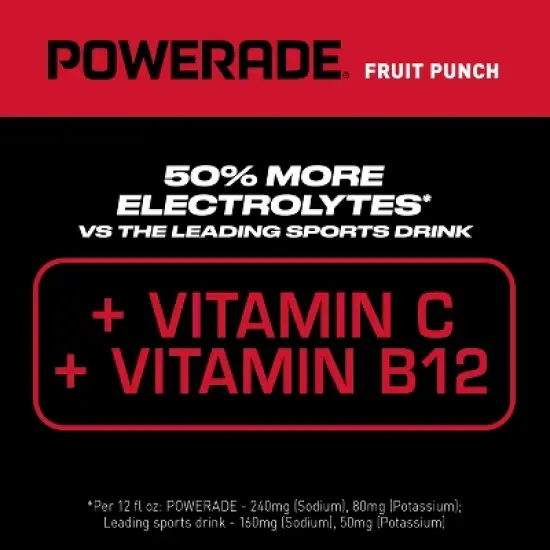 POWERADE Fruit Punch Sports Drink - 20 fl oz Bottle image {2}