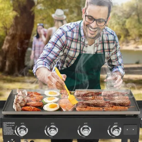 SUGIFT 4-Burner Flat Top Gas Griddle Cooking Station - Foldable Portable Propane Grill image {1}