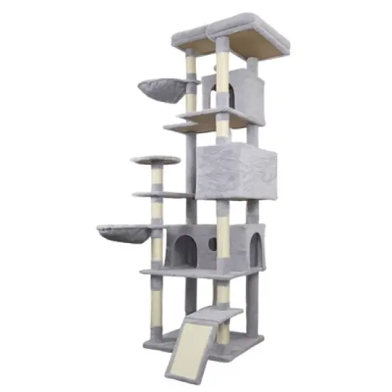 Multipet 84 in Cat Tree Tower with Large Condo, Sisal Scratching Post, Big Hammock and Top Platform image {7}