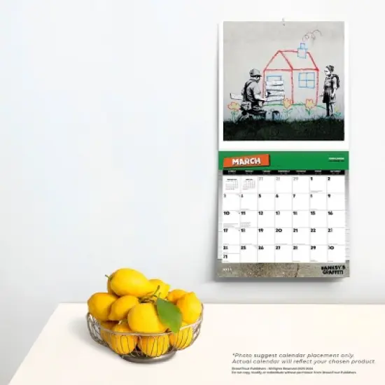 Browntrout 2024 Wall Calendar 12"x12" Banksy's Graffiti image {3}