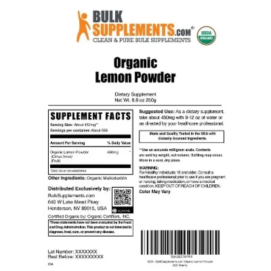 BulkSupplements Organic Lemon Powder image {5}