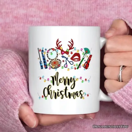 Makeup Artist Buffalo Plaid Christmas Mug (Non-Custom Only)| OrnamentallyYou image {2}