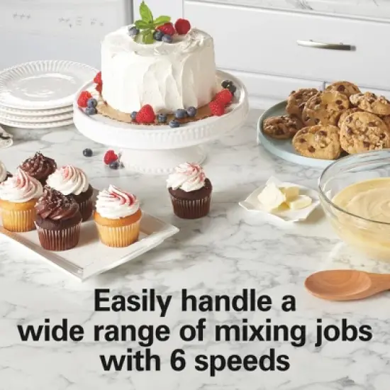 Hamilton Beach 4qt Hand/Stand Mixer 64640: 6-Speed Kitchen Mixer, Stainless Steel Bowl, Dishwasher-Safe Parts, 290W image {5}