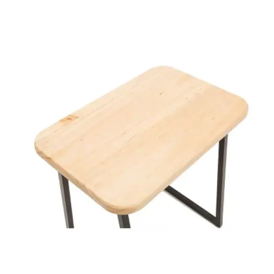 2pc Aero Desk Set Natural - Boraam: Compact, Mid-Century Modern, 36" Width, Metal Frame image {7}