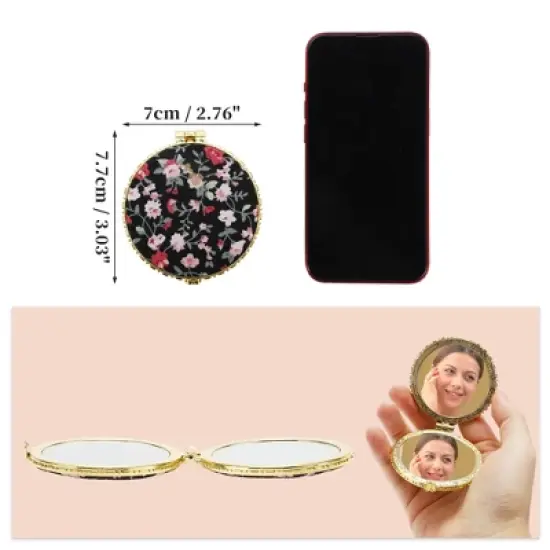 Unique Bargains Compact Round Mini Mirror for Purse 1 Pc image {1}