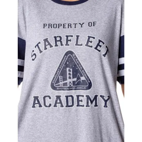 Star Trek Womens' Property Of Starfleet Academy Nightgown Pajama Shirt Grey image {2}