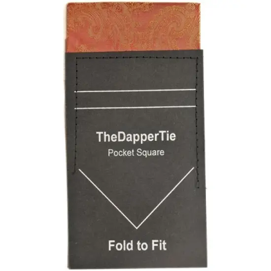 TheDapperTie - New Men's Paisley Flat Pre Folded Pocket Square on Card image {9}