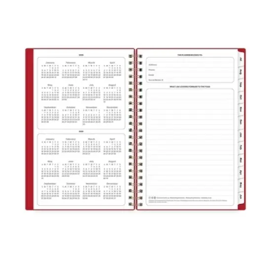 Blue Sky 5"x8" 2025-2026 Weekly/Monthly Wirebound Planner Solid Cherry Harvest Red image {6}