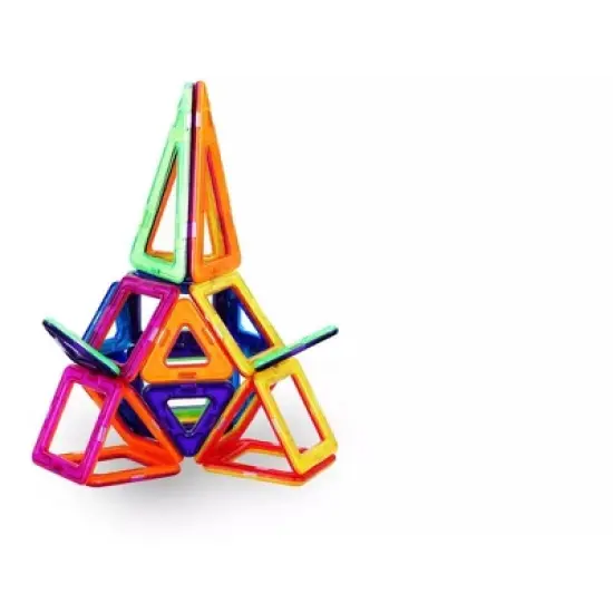 Link Kids Magnetic Building Blocks Tile Set with Storage Case 48 Piece Set STEM Great Educational Toy image {4}