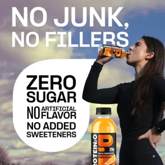 Protein2O 20g Clear Whey Protein Isolate Drink With Electrolytes - Orange Mango - 67.6 fl oz/4pk image {2}