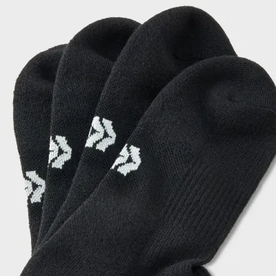 Men's 3pk Quarter Crew Socks - All In Motion&trade; Black 6-12: Recycled Polyester, Cushioned Heel & Toe image {2}