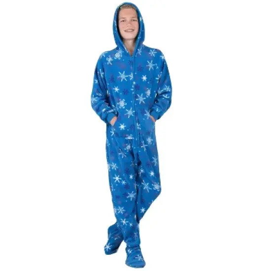 Footed Pajamas - Its A Snow Day Kids Hoodie Fleece Onesie image {1}