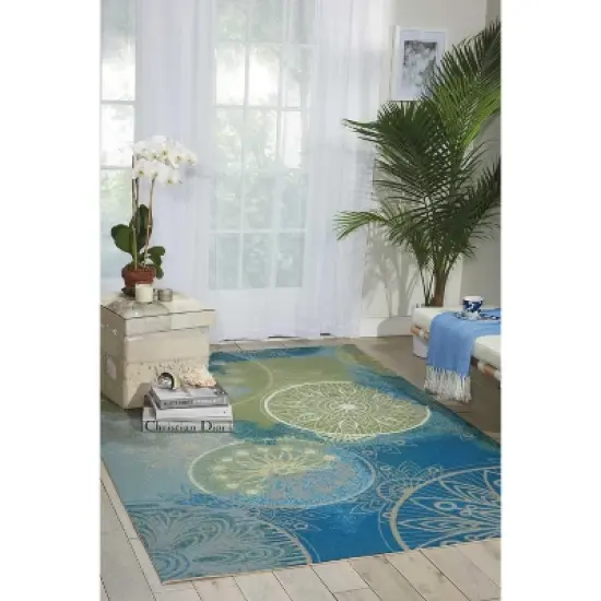 Nourison Home & Garden Blue Indoor/Outdoor Area Rug RS092 image {1}