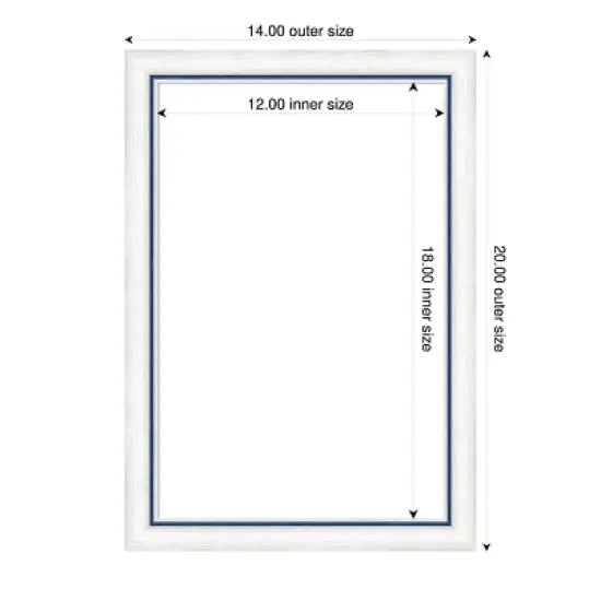 Amanti Art Morgan White Blue Framed Dry Erase Magnetic Board image {4}