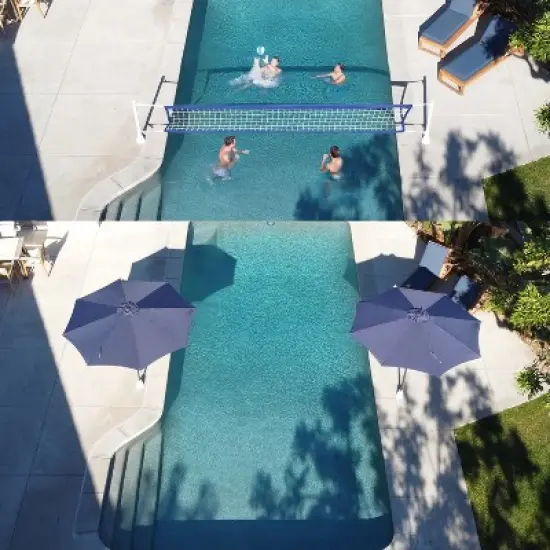 GoSports Deck-Mounted Splash Net ELITE Inground Pool Volleyball Game - Permanent Deck Mounted for Inground Pools image {4}