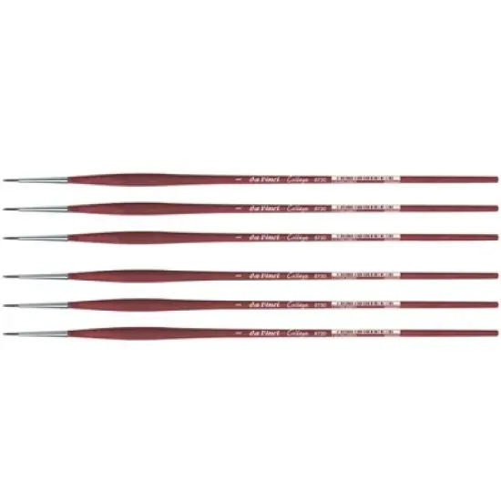 da Vinci COLLEGE Student Brush, Synthetic, Acrylic & Oil, Round, Series 8730, Size 1, Pack of 6 image {1}