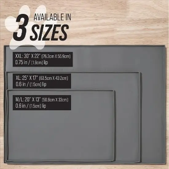 Leashboss Splash Mat Dog Food Silicone Tray with Tall Lip, for Pet Food and Water Bowls image {7}